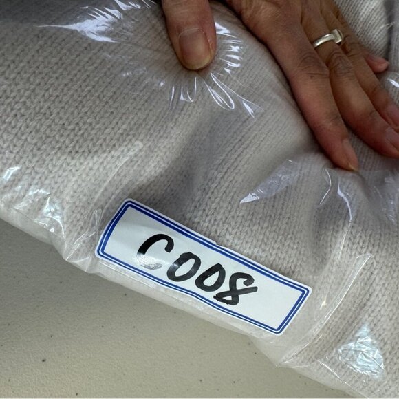 Stella McCartney Wool Cashmere Printed Sleeve Neutral Tunic Sweater Size 38 - Picture 16 of 16